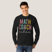 カラフルな感謝の日、数学コーチの気分でバックトゥ Tシャツ (正面フル)