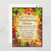 カラフルな感謝祭の収穫 ポストカード (正面/裏面)