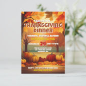 カラフルな感謝祭の招待状 招待状 (スタンド正面)