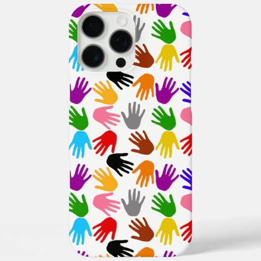 カラフルな手形パターン ホワイトデザイン Case-Mate iPhoneケース (裏面)