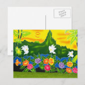 カラフルな手描きのラップ。モーレア島、フランス ポストカード (正面/裏面)