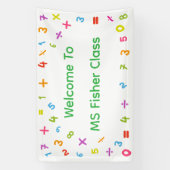 カラフルな手描きの数字 学校のようこそ 横断幕 (縦)