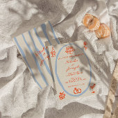 カラフルな手描きの目的地　幻想的なウェディング 招待状