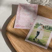 カラフルな手描きの花の庭の写真の結婚式 招待状
