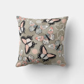 カラフルな手描きの蝶 クッション (裏面)