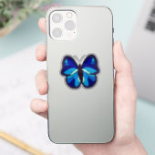 カラフルな手描きの青い蝶々 シール (スマートフォン)