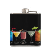 カラフルな手描きカクテルがオリジナル名と一緒 フラスク (裏面)