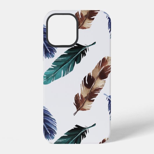 カラフルな手描き水彩模様 iPhoneケース (裏面)