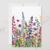 カラフルな手書きのワイルドフラワーの40歳の誕生日 招待状 (裏面)