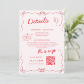 カラフルな手書きの結婚式のテンプレート 招待状 (スタンド正面)