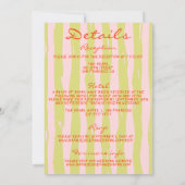 カラフルな手書きピンストライプオールインワンウェディング 招待状 (裏面)