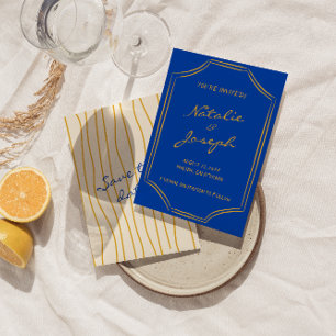 カラフルな手書きレトロピンストライプ イタリア ウェディング セーブザデート