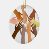カラフルな手 セラミックオーナメント (右)