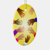 カラフルな手 セラミックオーナメント (右)