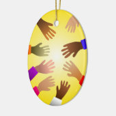 カラフルな手 セラミックオーナメント (左)