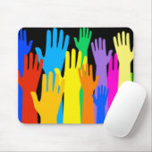 カラフルな手 マウスパッド (マウス)