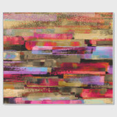 カラフルな抽象アートとグリッター ラッピングペーパー (フラット)