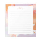 カラフルな抽象アートのオリジナルノート ノートパッド (正面)