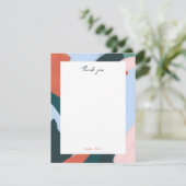 カラフルな抽象アートのオリジナル感謝カード 招待状 (スタンド正面)