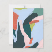 カラフルな抽象アートのオリジナル感謝カード 招待状 (裏面)