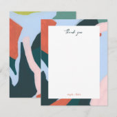 カラフルな抽象アートのオリジナル感謝カード 招待状 (正面/裏面)
