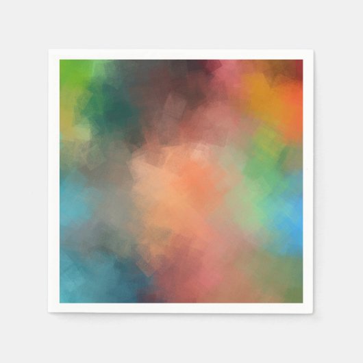 カラフルな抽象アートのモダンでエレガントなテンプレート スタンダードカクテルナプキン (正面)