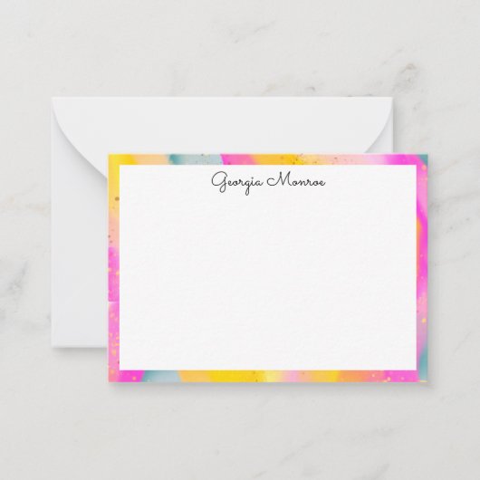 カラフルな抽象アートの個別対応カード ノートカード (正面)