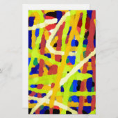 カラフルな抽象アートワーク 便箋 (正面/裏面)