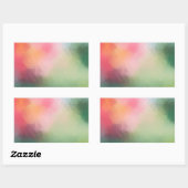 カラフルな抽象アート ピンク 赤 黄色 青 白 長方形シール (シート)