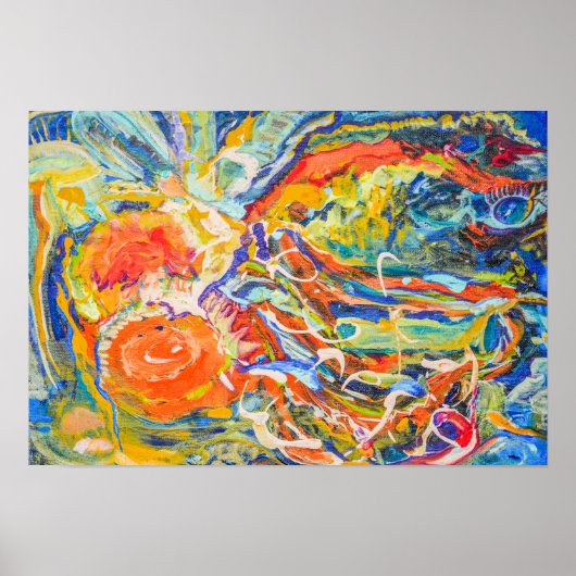 カラフルな抽象アート ポスター 19" x 13" (正面)