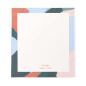 カラフルな抽象アート ユニークなパーソナライズ ノートパッド (正面)