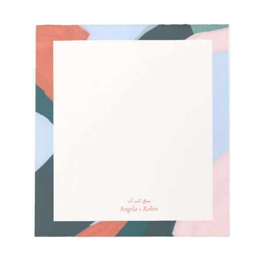 カラフルな抽象アート ユニークなパーソナライズ ノートパッド (正面)