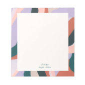 カラフルな抽象アート ユニークなパーソナライズ ノートパッド (正面)