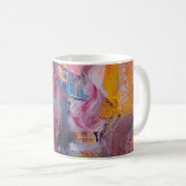カラフルな抽象オイルペイントマグカップ コーヒーマグカップ (正面右)