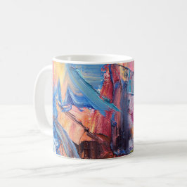 カラフルな抽象オイルペイントマグカップ コーヒーマグカップ