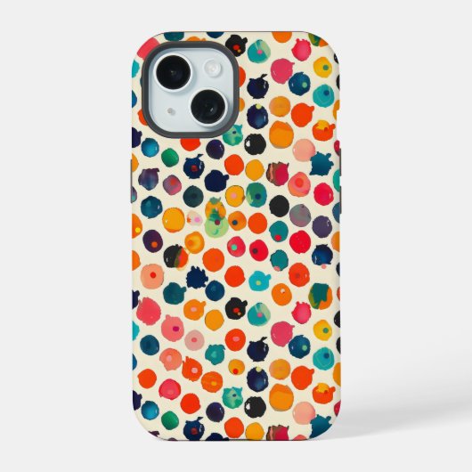 カラフルな抽象スプラッター iPhone 15ケース (裏面)