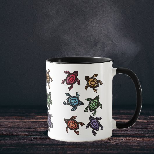 カラフルな抽象タートルのコーヒーマグ マグカップ