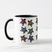 カラフルな抽象タートルのコーヒーマグ マグカップ (左)