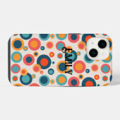 カラフルな抽象ドット iPhoneケース (裏面横)