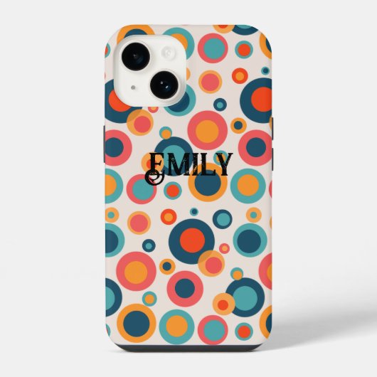 カラフルな抽象ドット iPhoneケース (裏面)