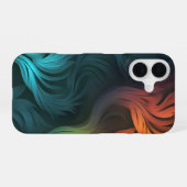 カラフルな抽象パターン iPhone 16ケース (裏面横)