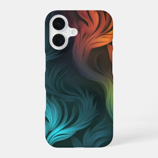 カラフルな抽象パターン iPhone 16ケース (裏面)