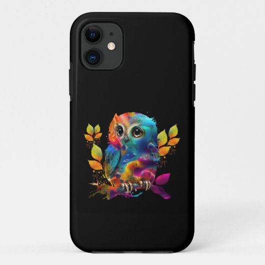 カラフルな抽象フクロウ Case-Mate iPhoneケース (裏面)