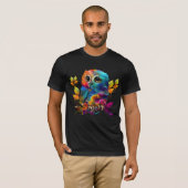 カラフルな抽象フクロウTシャツ Tシャツ (正面フル)