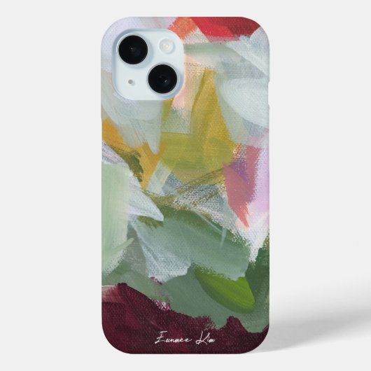 カラフルな抽象フラワーアートとお名前デザイン Case-Mate iPhoneケース (裏面)