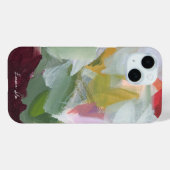 カラフルな抽象フラワーアートとお名前デザイン Case-Mate iPhoneケース (裏面 (横))