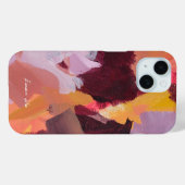 カラフルな抽象フラワーアートとお名前デザイン Case-Mate iPhoneケース (裏面 (横))