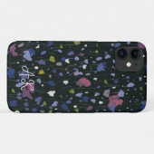 カラフルな抽象フラワーアートとイニシャルモノグラム Case-Mate iPhoneケース (裏面(横))