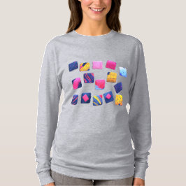 カラフルな抽象ブロックパターン Tシャツ