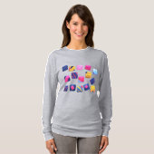 カラフルな抽象ブロックパターン Tシャツ (正面フル)